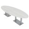 Skutchi Designs 45 in W, 120 in L, 29 in H, Engineered Wood Top, White HAR-OVAL-46X119-DOU-WHITECYPRESS - alternate 1